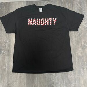 NWOT Men’s Black Naughty Graphic T-Shirt Size 2XL